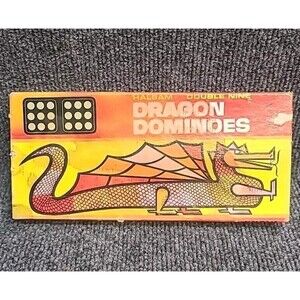 Vintage Halsam Double Nine Dragon Dominoes Game #920 - Complete